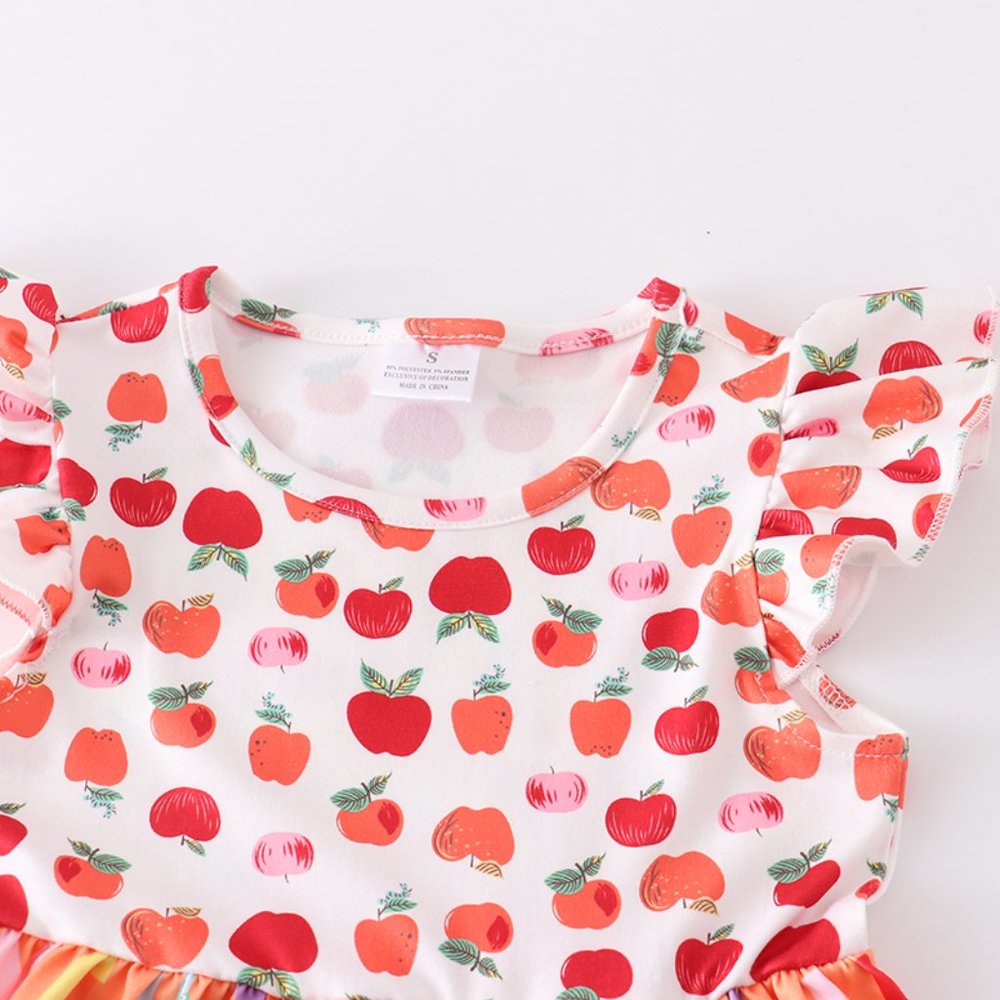 Boutique Back to School Apple ABC Alphabet Sleeveless Girls Dress - Picture 2 of 5